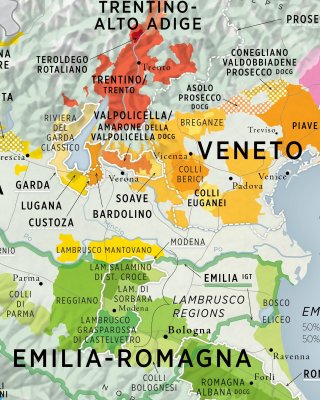 Vinkarta Italiens vinregioner