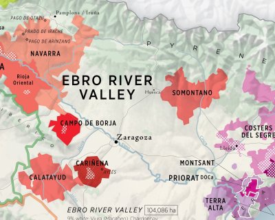 Vinkarta Spaniens vinregioner - STOR