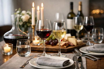 Dukning för vinmiddag med rätt känsla