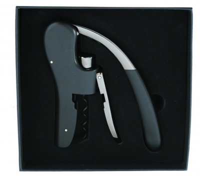 Hävstångsöppnare med integrerad folieskärare