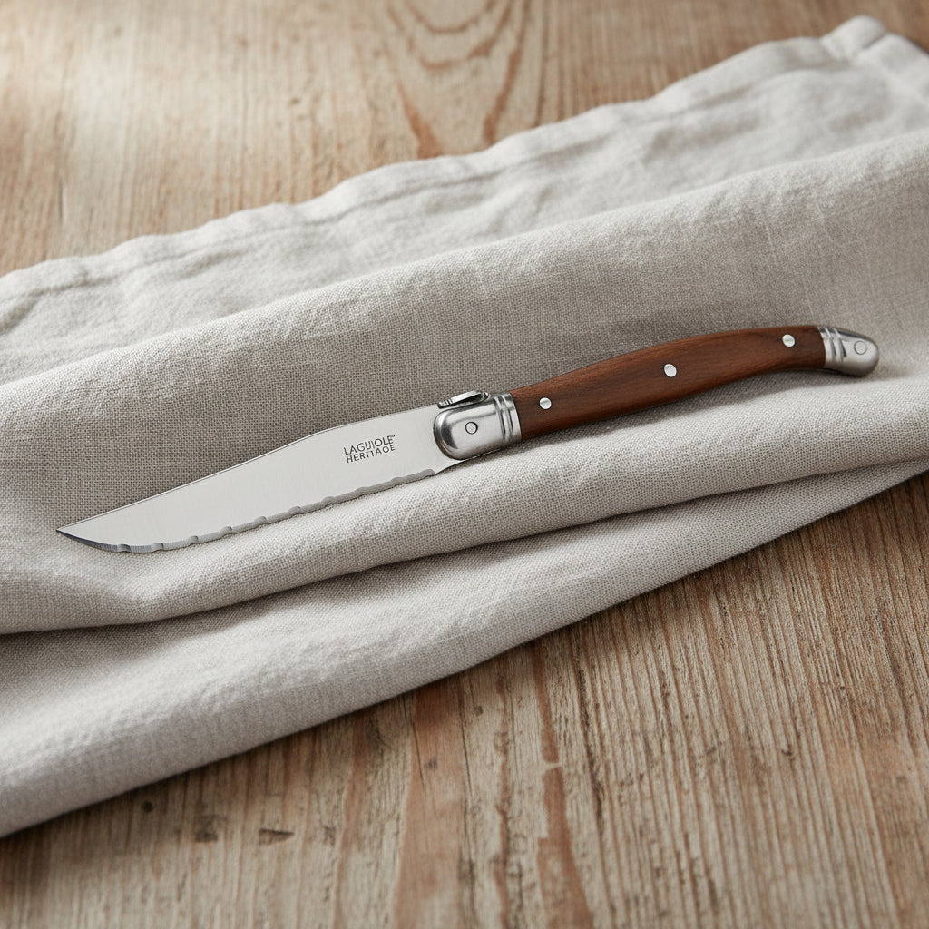 Laguiole Héritage - 6 köttknivar med skaft i valnöt