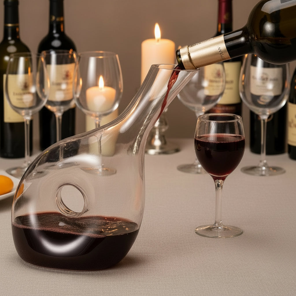 Karaff med genombrutet grepp