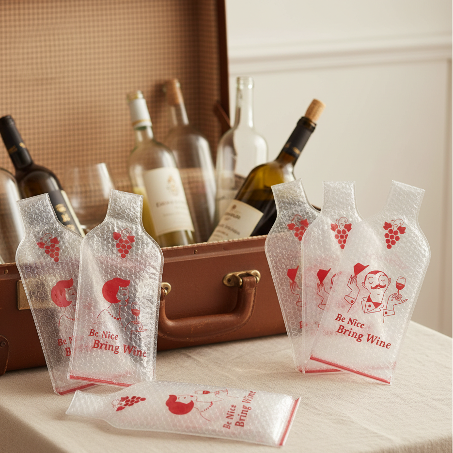 Wine Cush – återanvändbart flaskskydd för vin (6-pack)